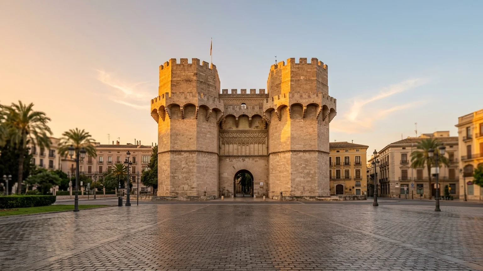 Beste moment om Valencia's verborgen parels te ontdekken - Torres de Serranos at golden hour