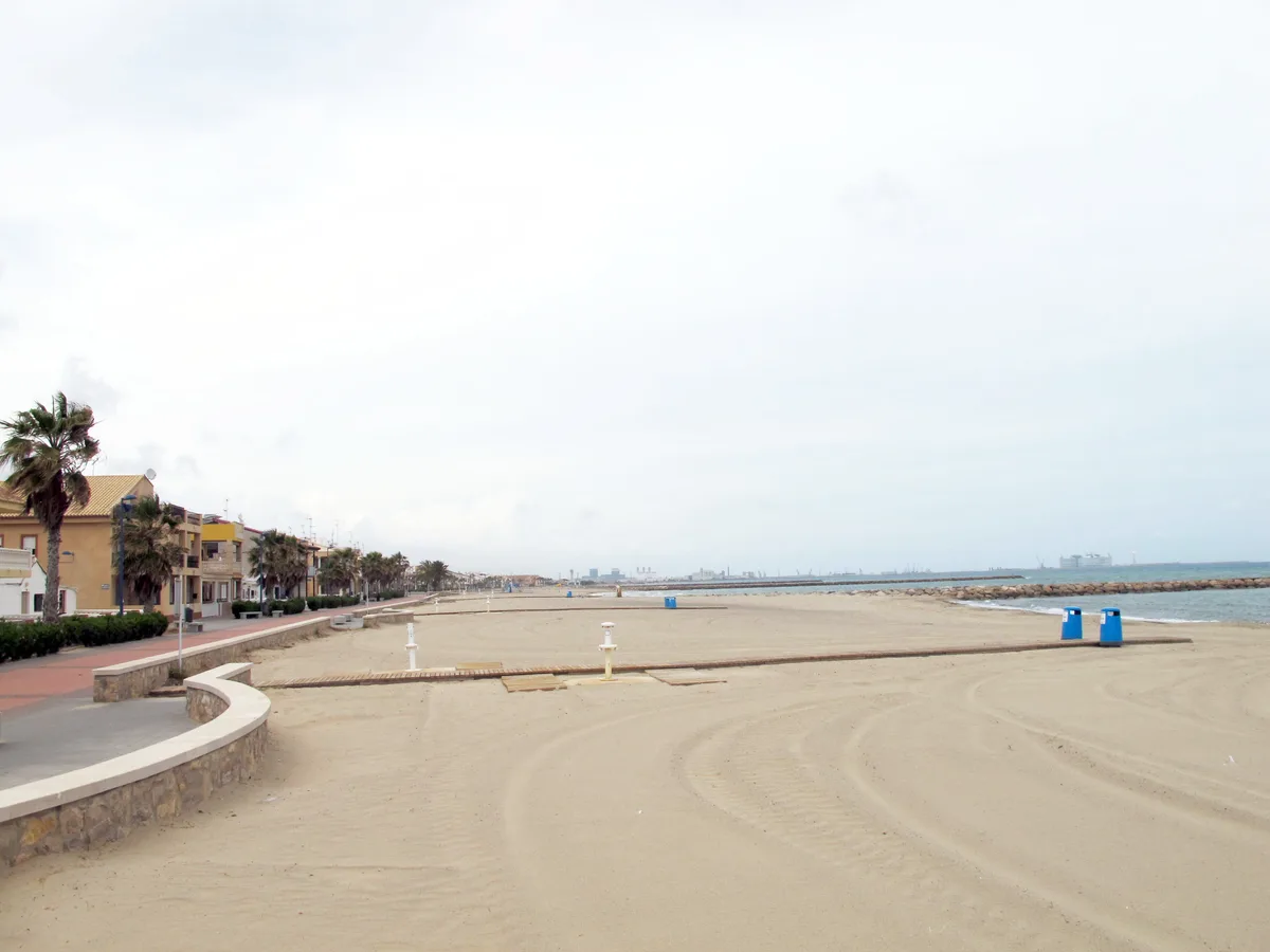 Sandy beach and promenade at Pucol