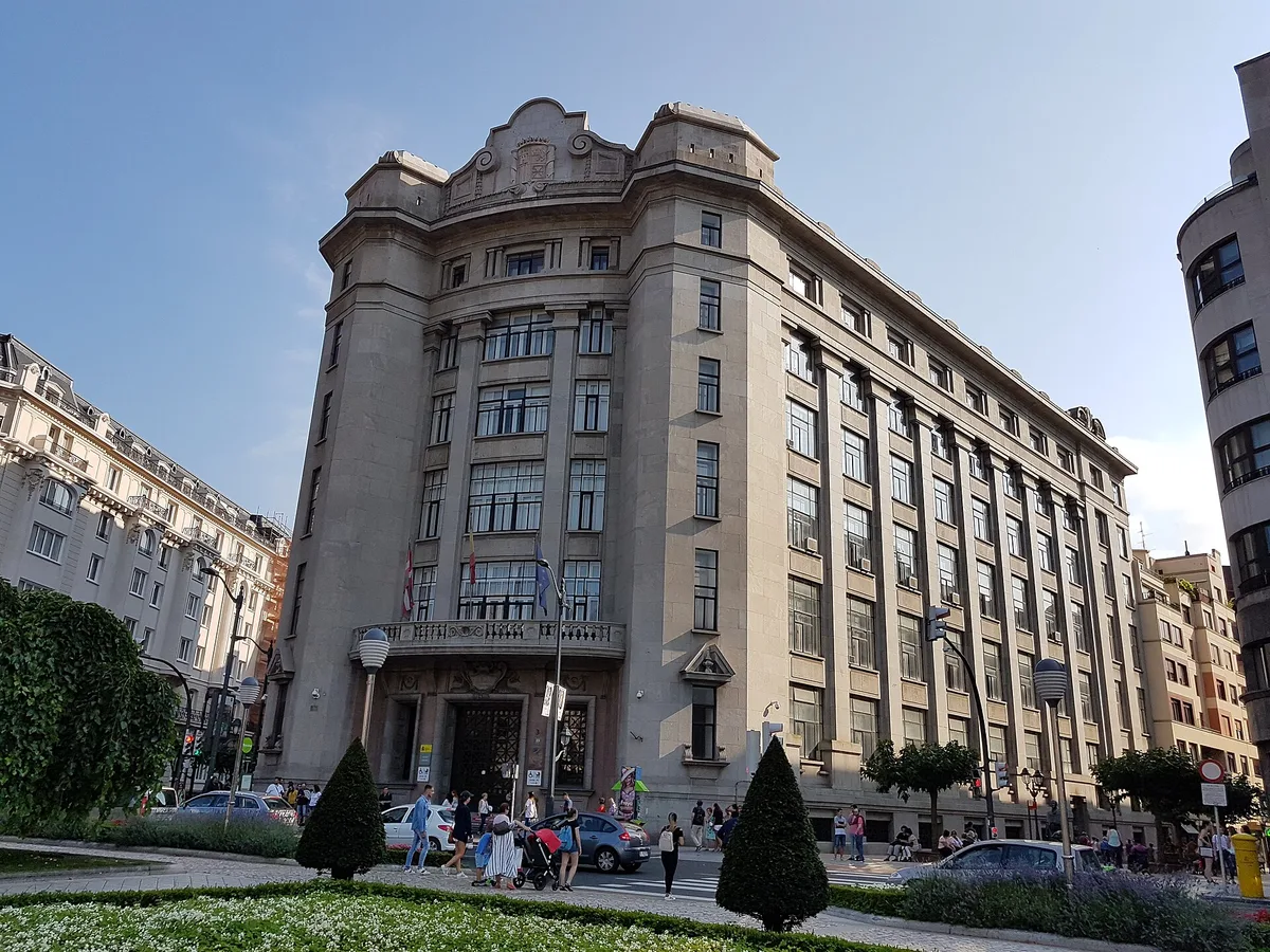 The facade of a Spanish Agencia Tributaria tax office building
