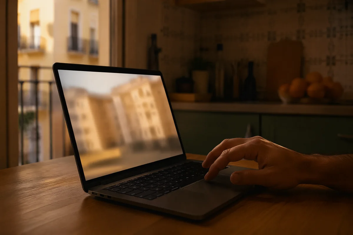 Signing a Valencia rental contract remotely from the listing photos, a classic renting mistake to avoid