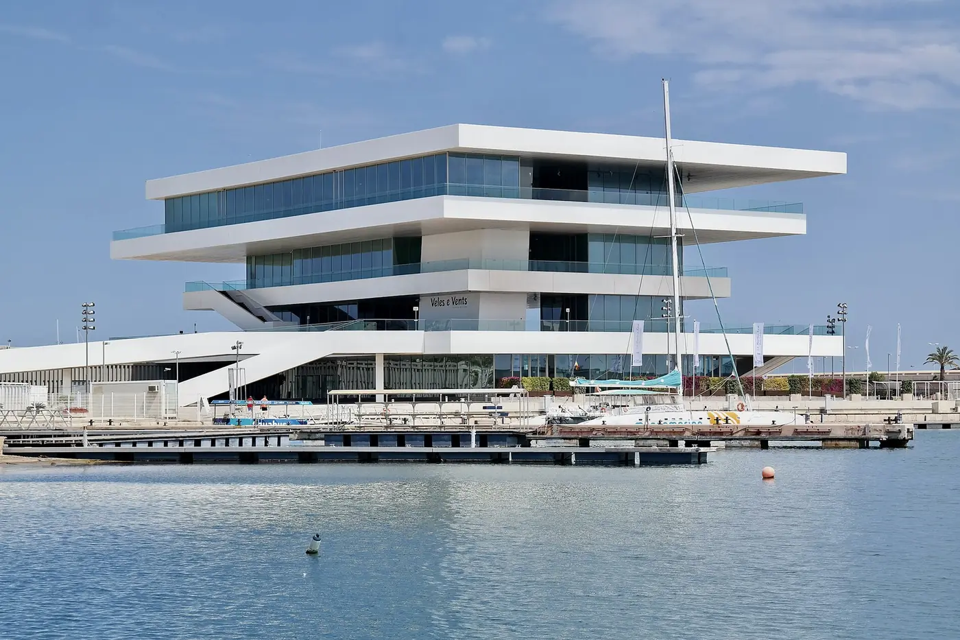 The Veles e Vents building on the water at the Marina de València