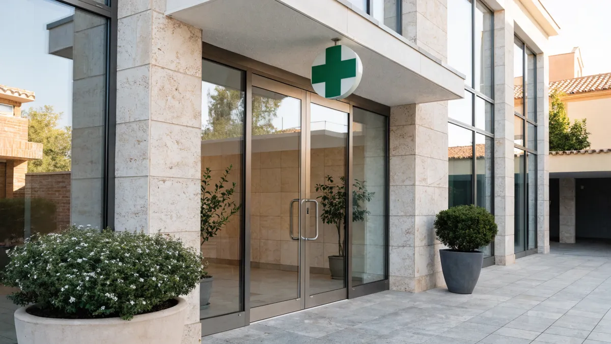 Exterior of a modern private clinic in Spain