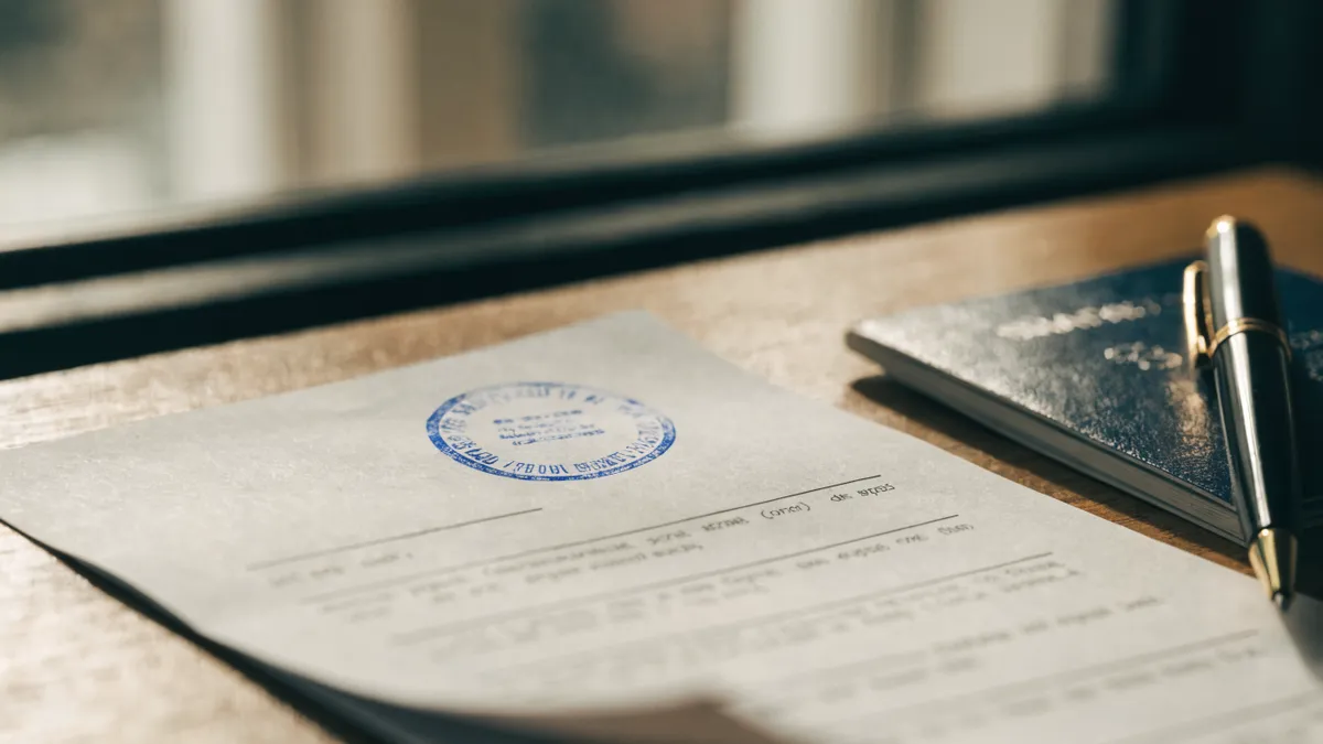 Stamped Spanish NIE form beside a passport