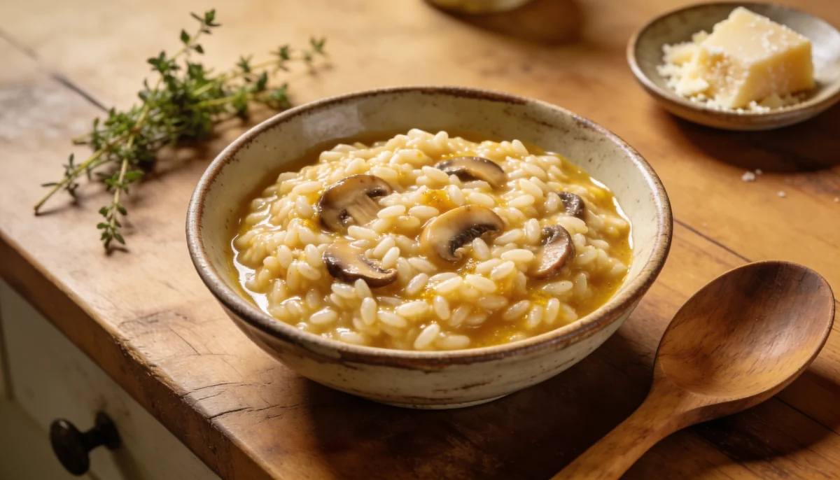 Risotto italien crémeux préparé par un chef privé à Valencia