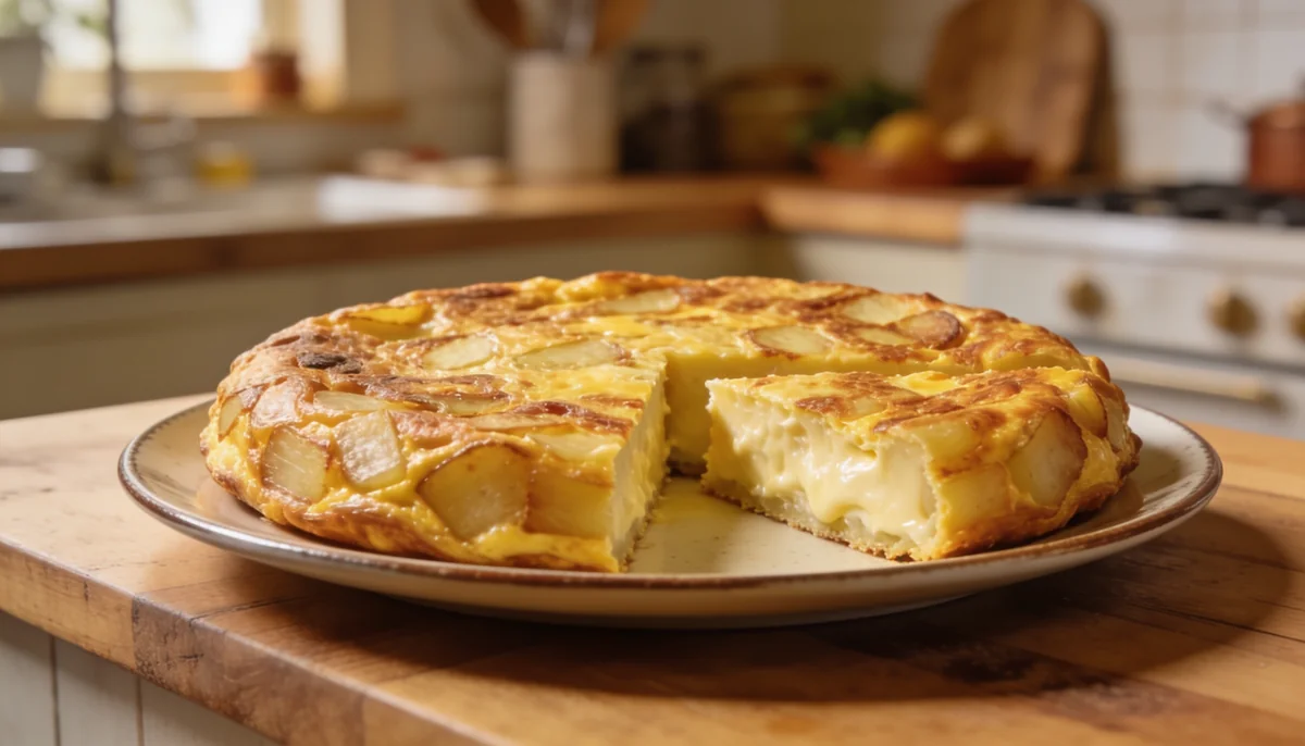 Tortilla espagnole, omelette de pomme de terre et œuf, préparée par un chef privé à Valencia