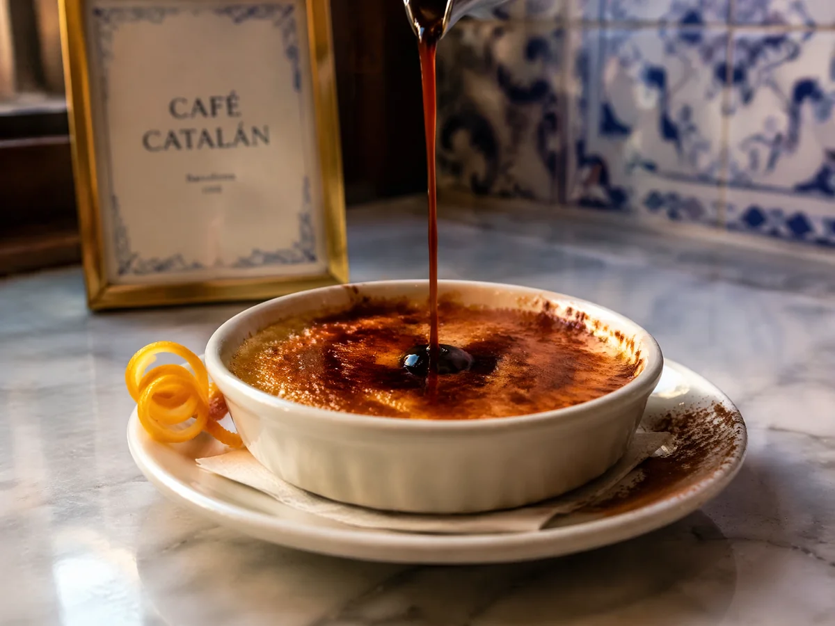 Café catalán, dessert in een kopje