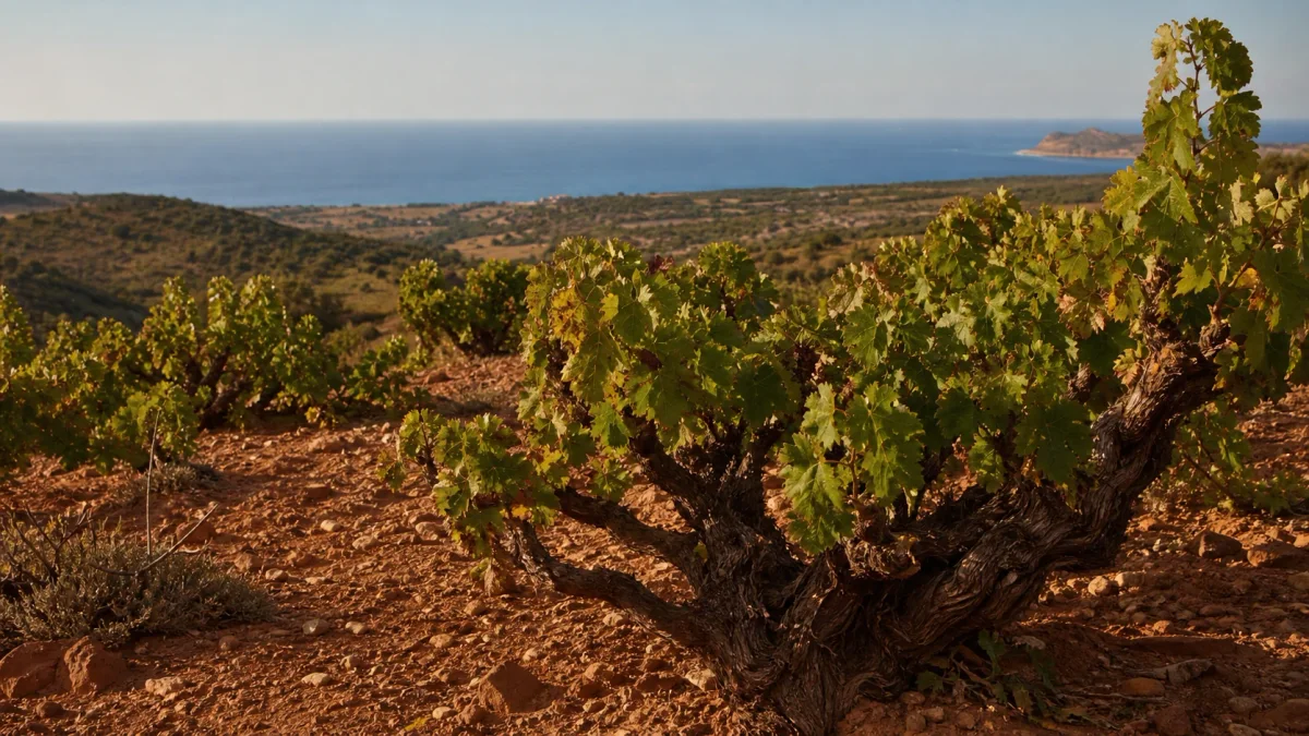 Vignes de Monastrell sur un coteau méditerranéen ensoleillé, excursion de vin à Alicante depuis Valencia